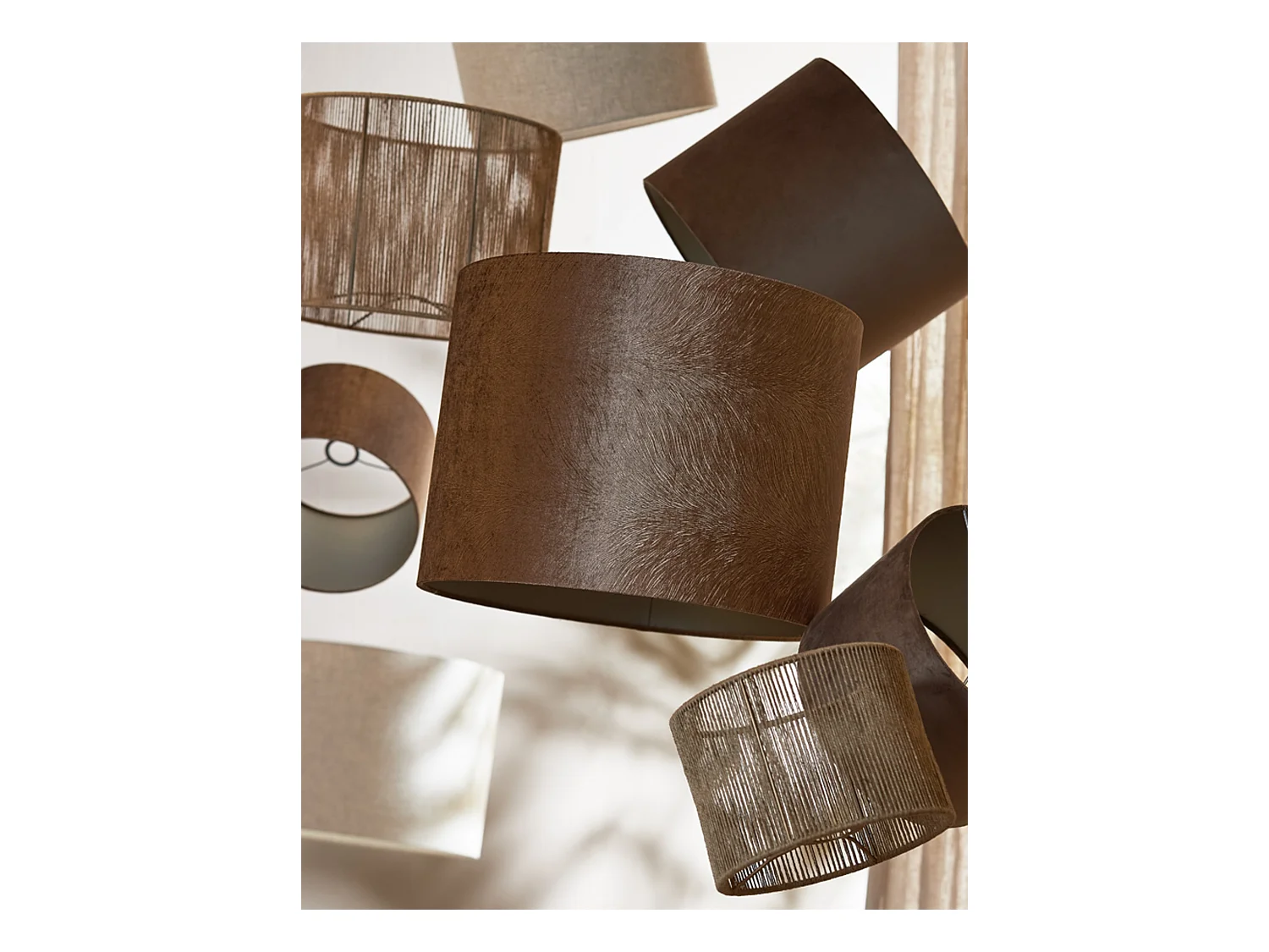 Abat-jour LUBIS - Ø50x38cm - Marron