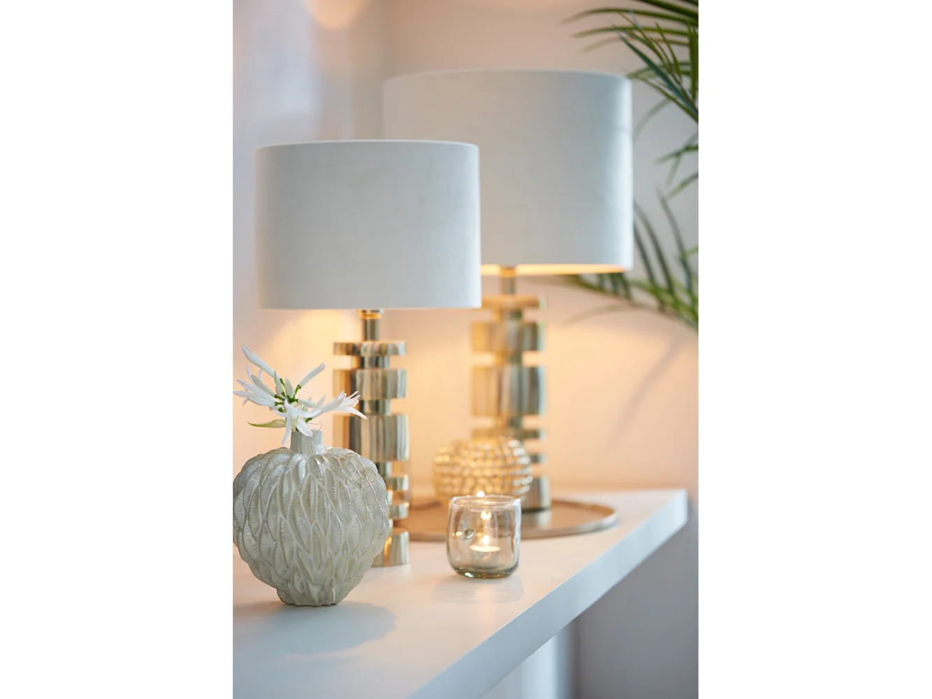 Pantalla VELOURS - Ø25x18cm - Blanco