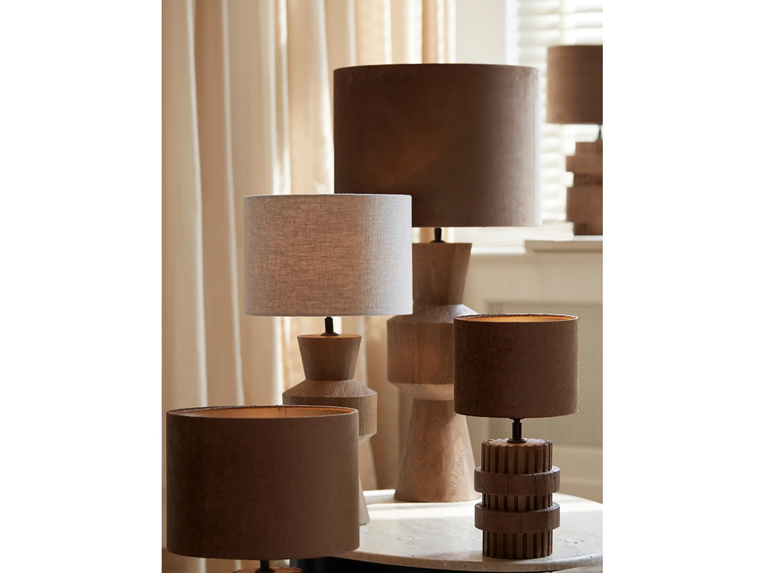 Abat-jour VELOURS - Ø40x30cm - Marron