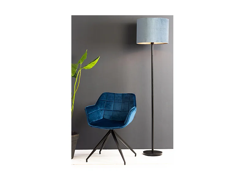 Lampenschirm VELOURS - Ø40x30cm - Blau