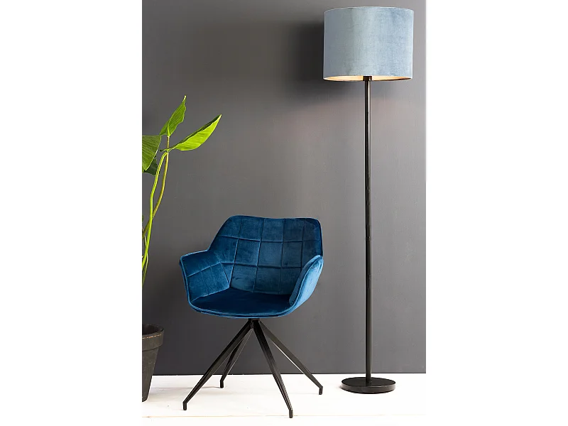 Abat-jour VELOURS - Ø40x30cm - Bleu