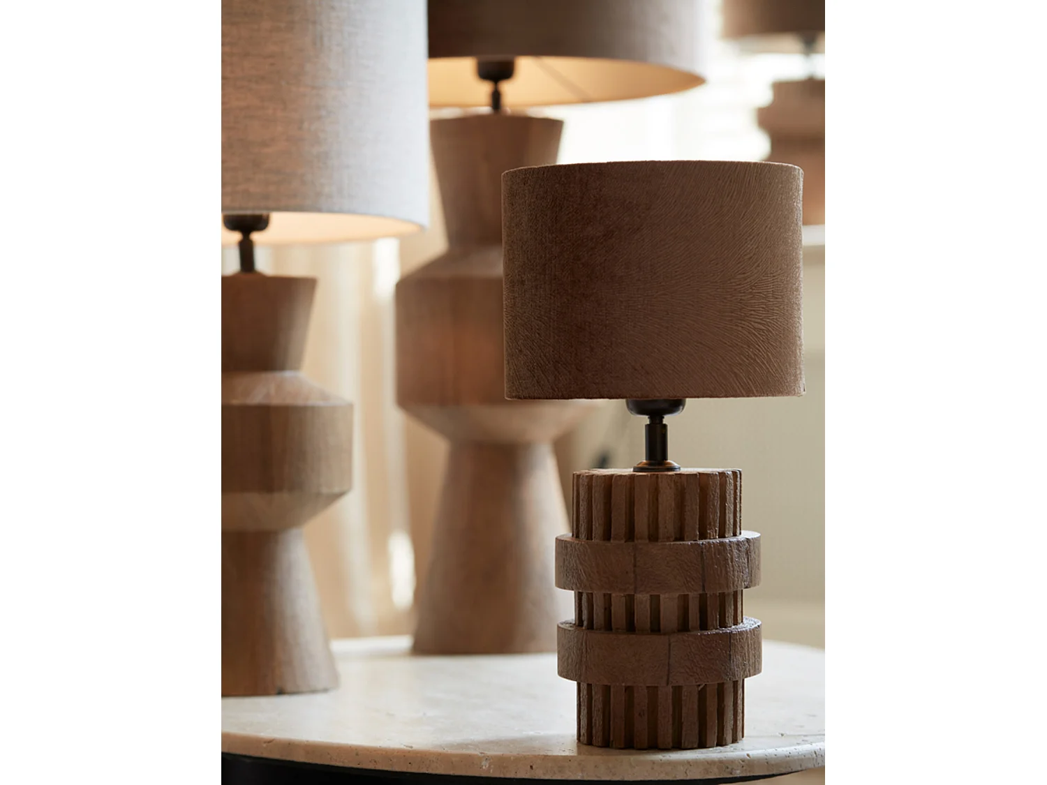 Abat-jour LUBIS - Ø25x18cm - Marron