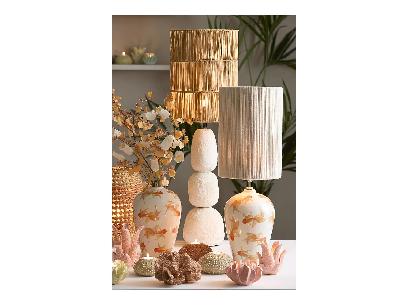 Abat-jour MEDAN - Ø25x36cm - Blanc