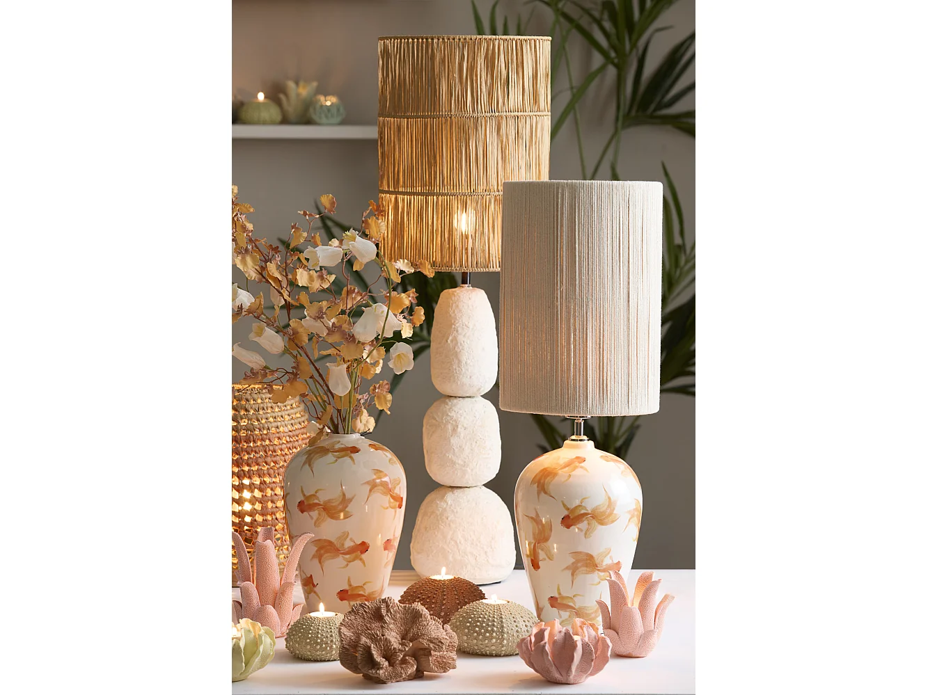 Abat-jour MEDAN - Ø25x36cm - Blanc