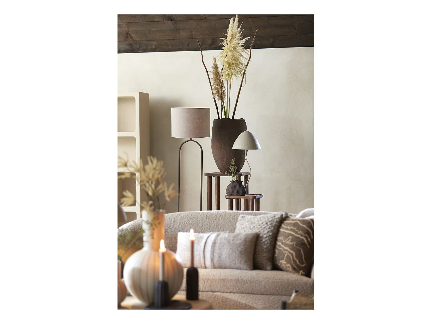 Lampenschirm DARK LINEN - Ø40x30cm - Grau