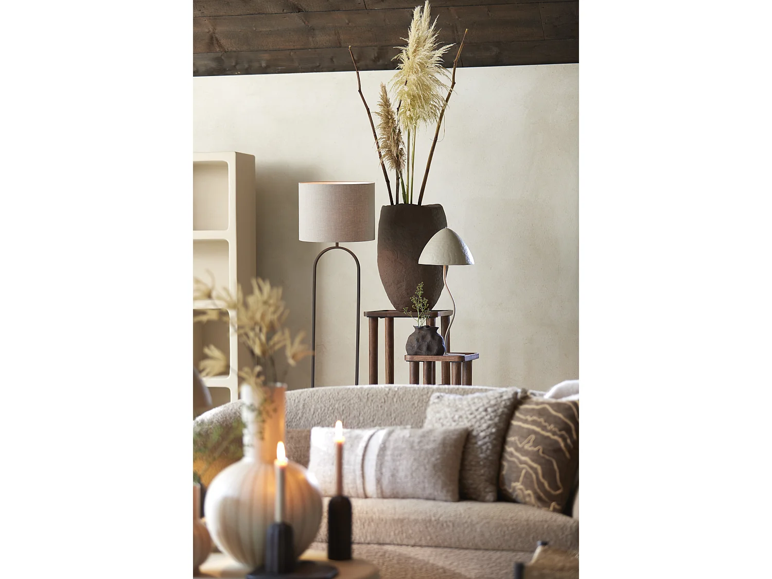 Lampenschirm DARK LINEN - Ø40x30cm - Grau