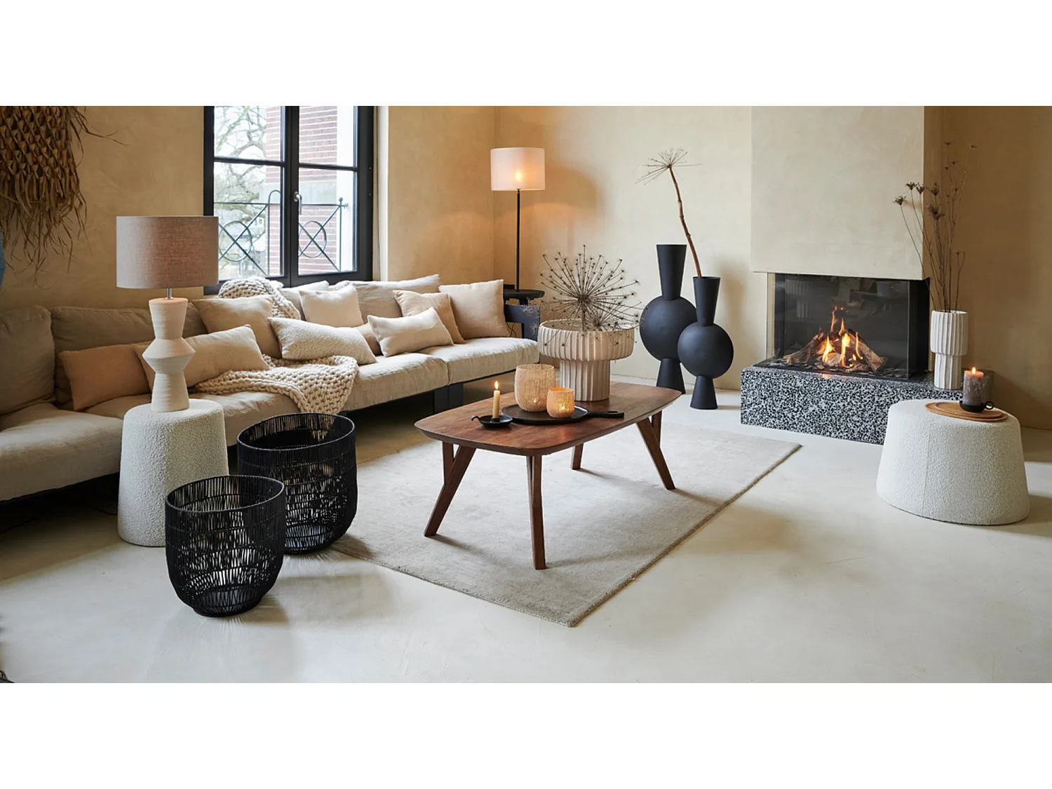 Lampenschirm DARK LINEN - Ø40x30cm - Grau