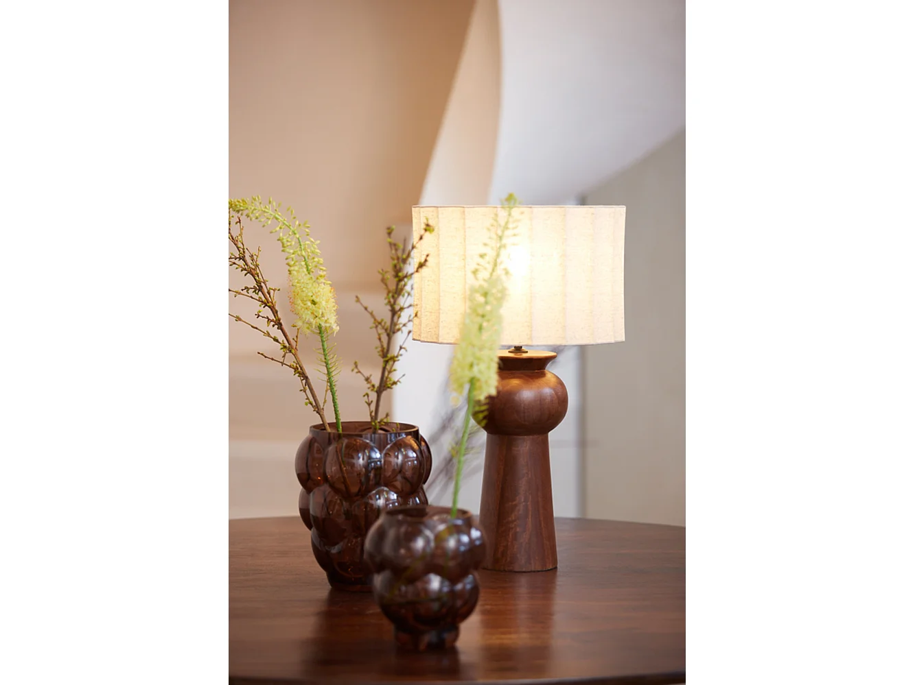 Abat-jour DISLI - Ø35x22cm - Marron