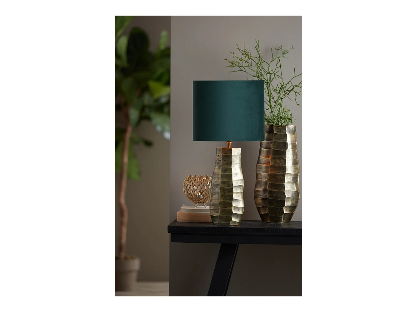 Abat-jour VELOURS - 30x15x25cm - Vert