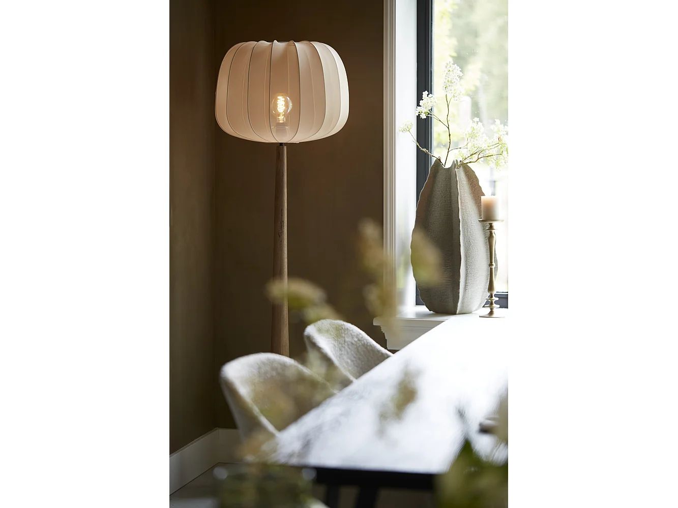 Abat-jour PLUMERIA - Ø50x37,5cm - Marron