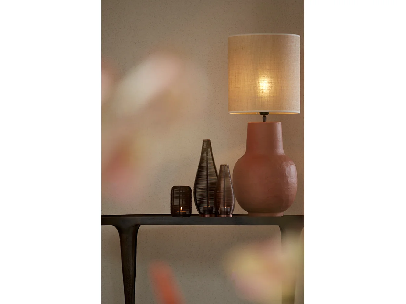 Abat-jour SENDAI - Ø30x32cm - Marron