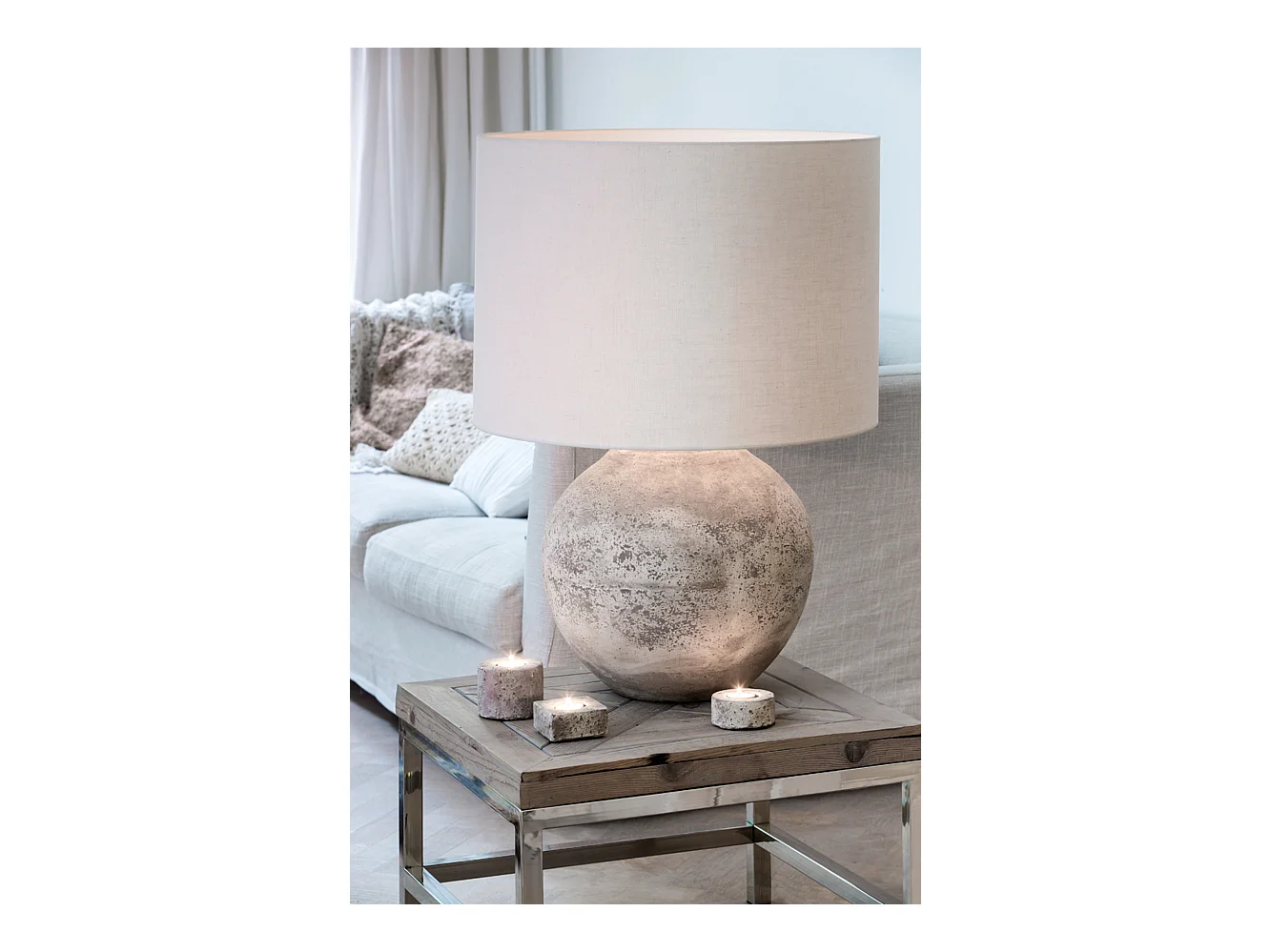 Abat-jour LIVIGNO - Ø40x30cm - Blanc