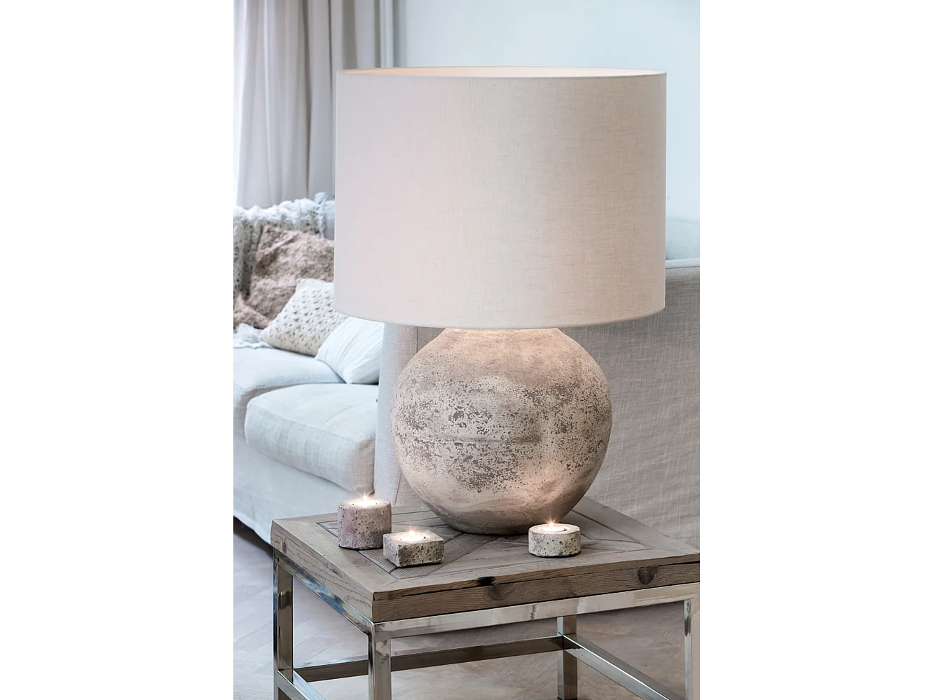 Abat-jour LIVIGNO - Ø40x30cm - Blanc