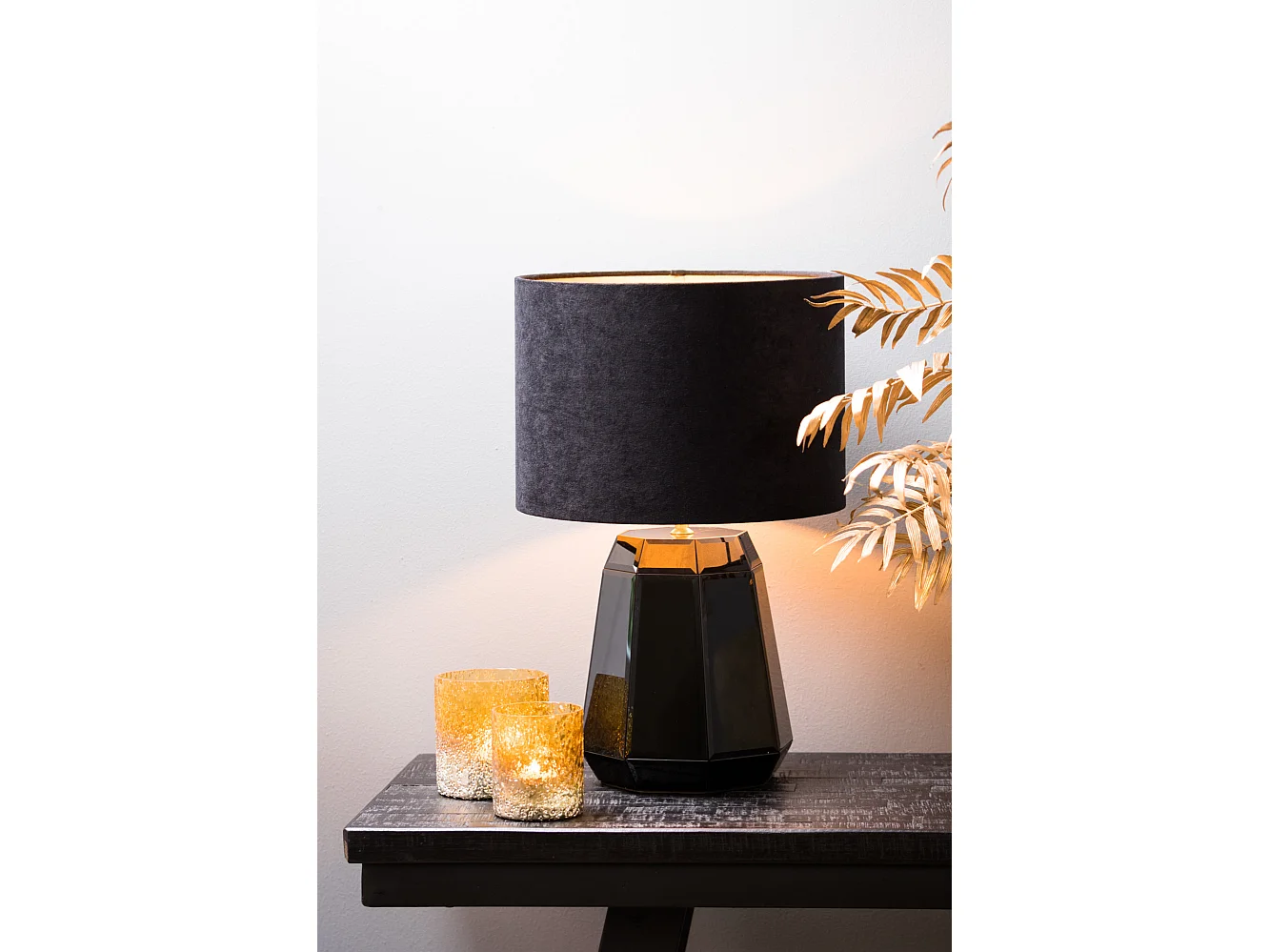 Abat-jour VELOURS - Ø30x21cm - Noir