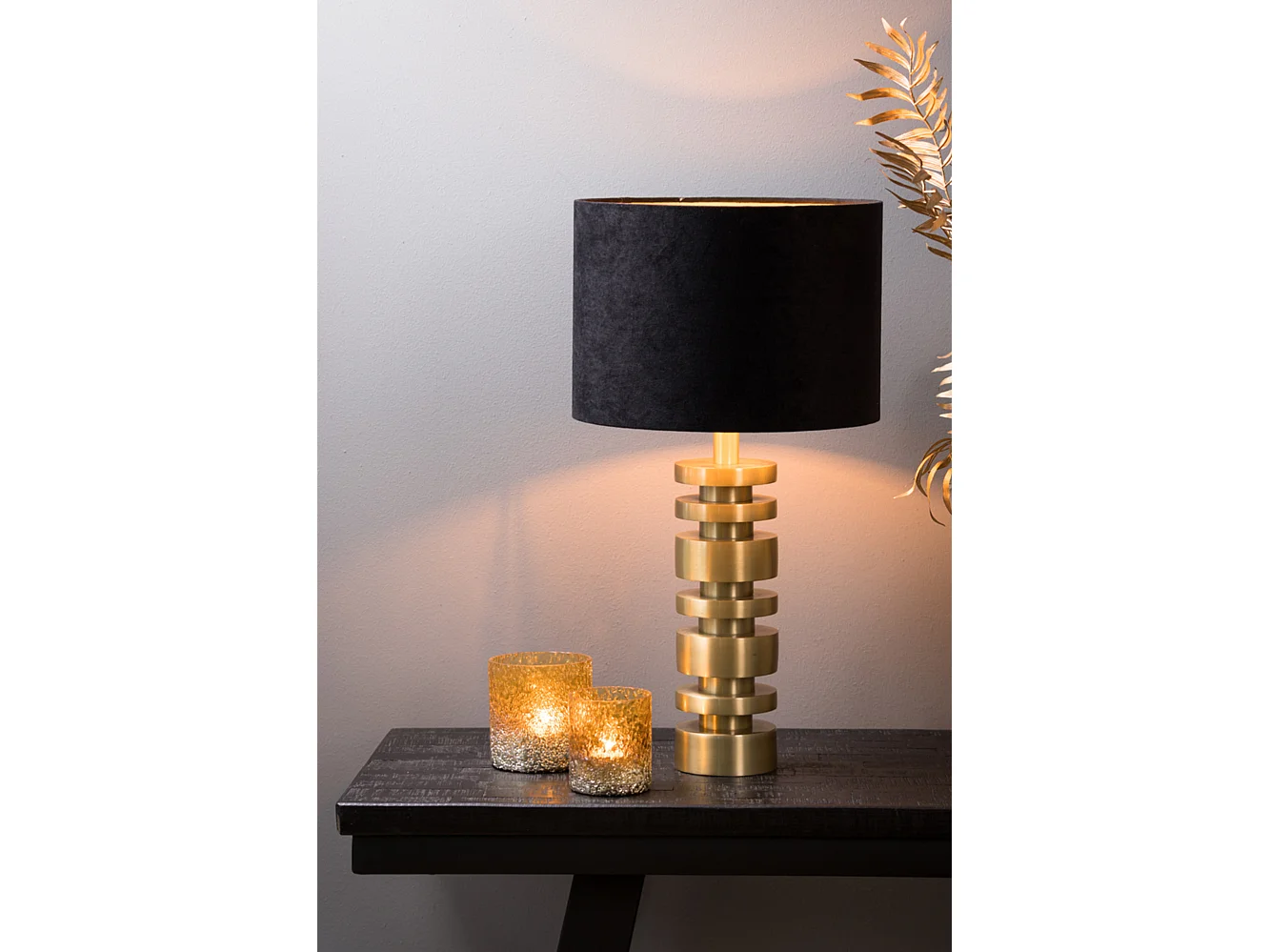 Abat-jour VELOURS - Ø30x21cm - Noir