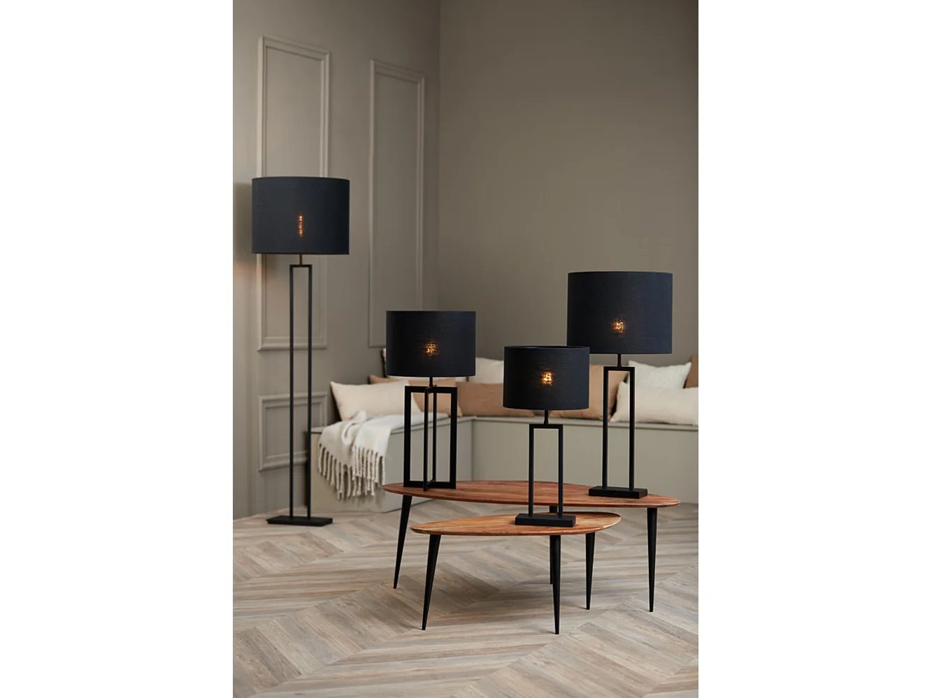 Abat-jour LIVIGNO - Ø40x30cm - Noir