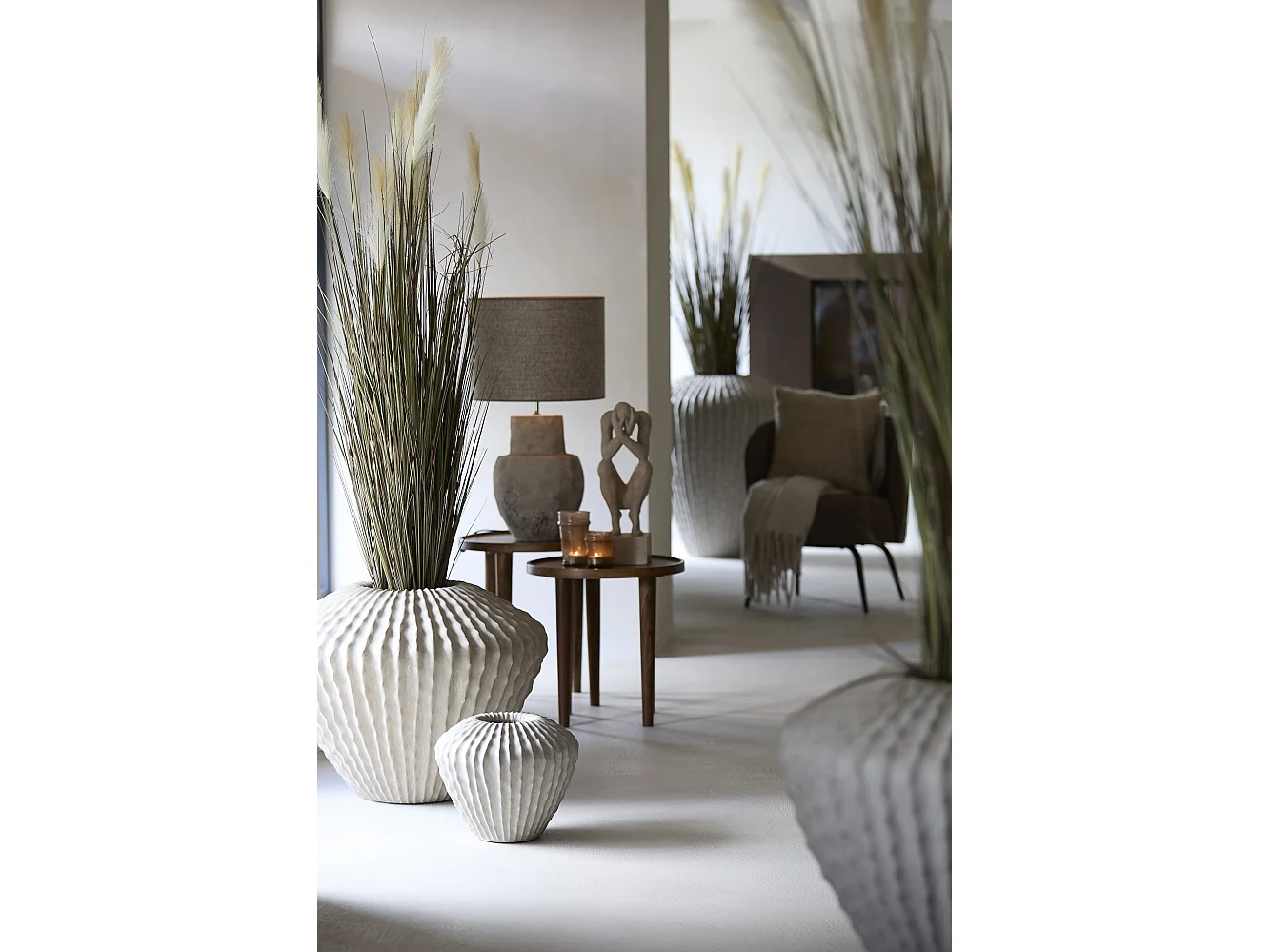 Abat-jour SAVERNA - Ø35x30cm - Marron