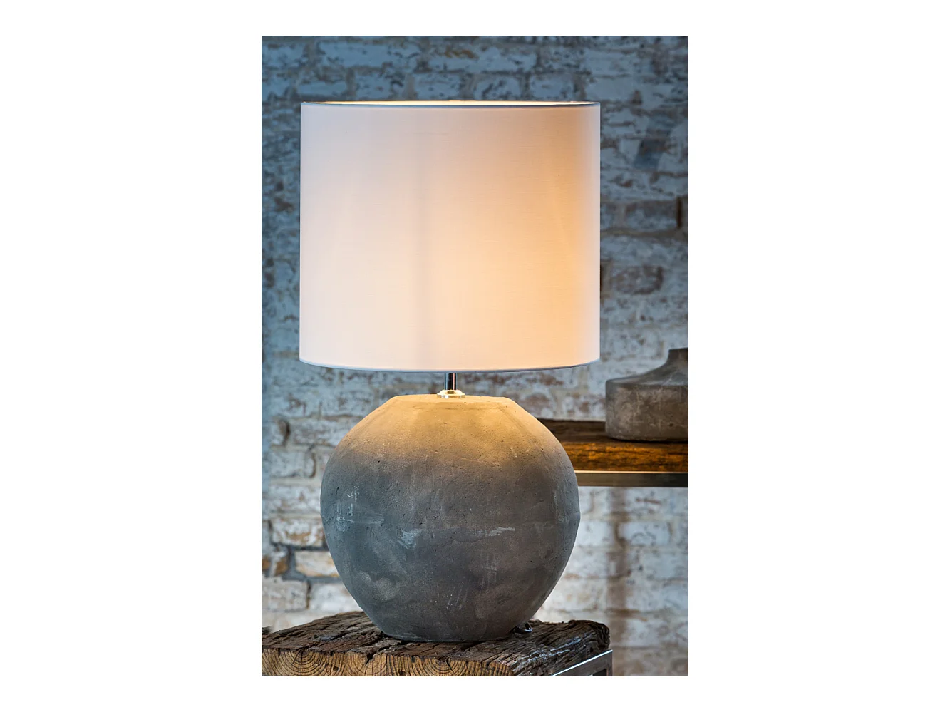 Lampenschirm POLYCOTTON - Ø50x38cm - Weiß