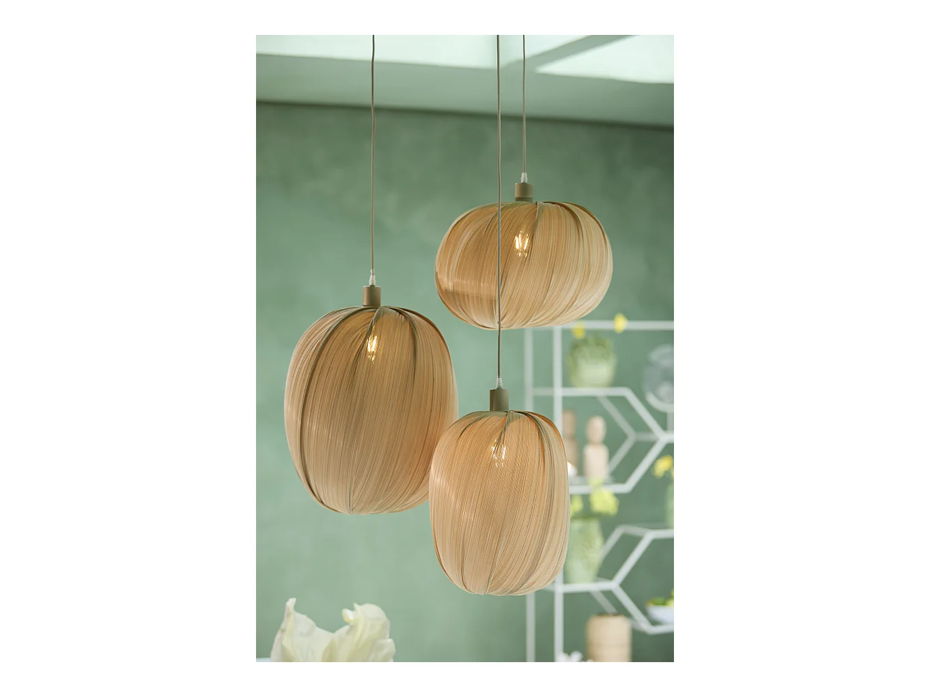 Abat-jour PALMADO - Ø36x50cm - Marron