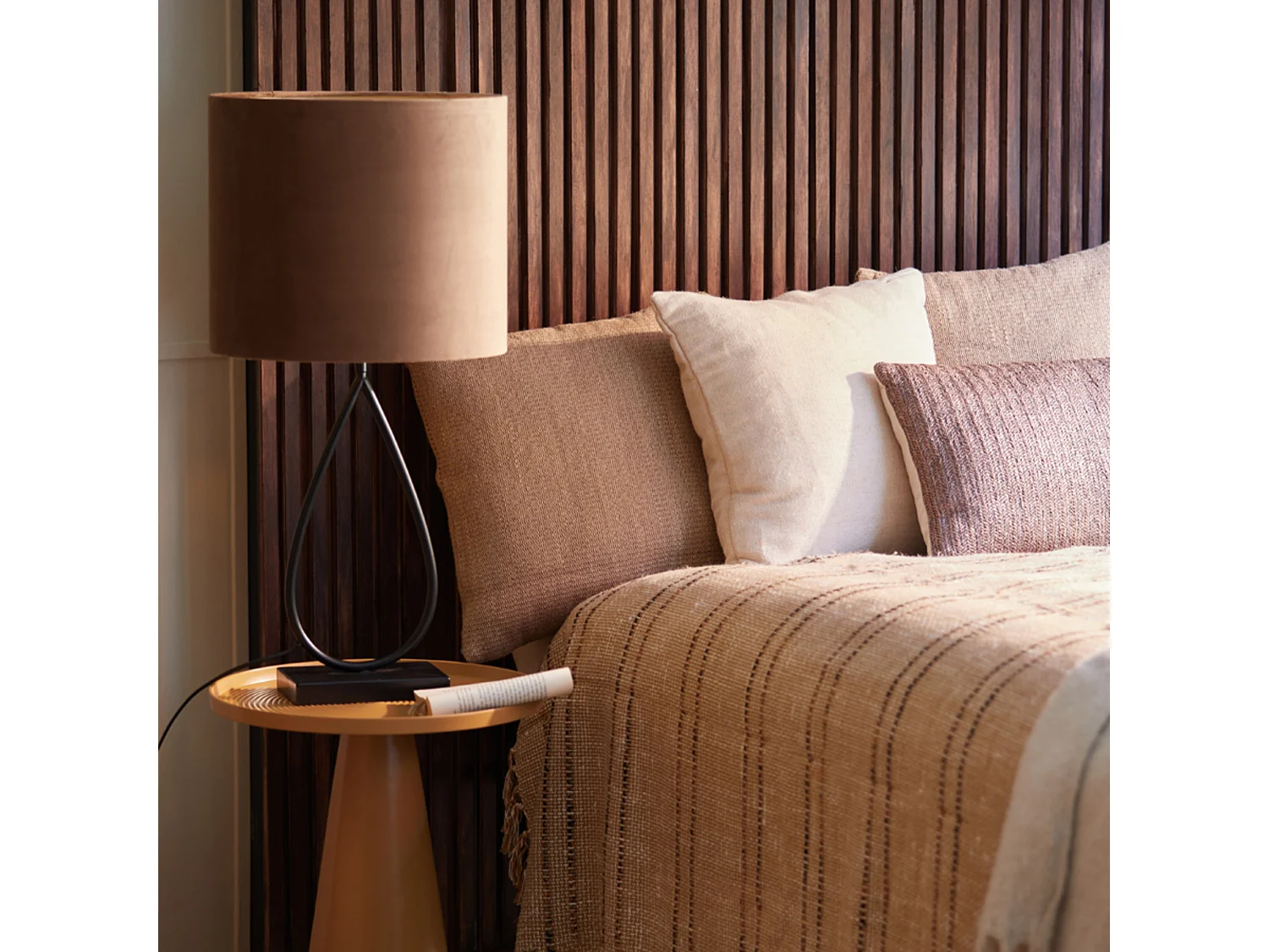 Lampenschirm VELOURS - Ø35x30cm - Braun