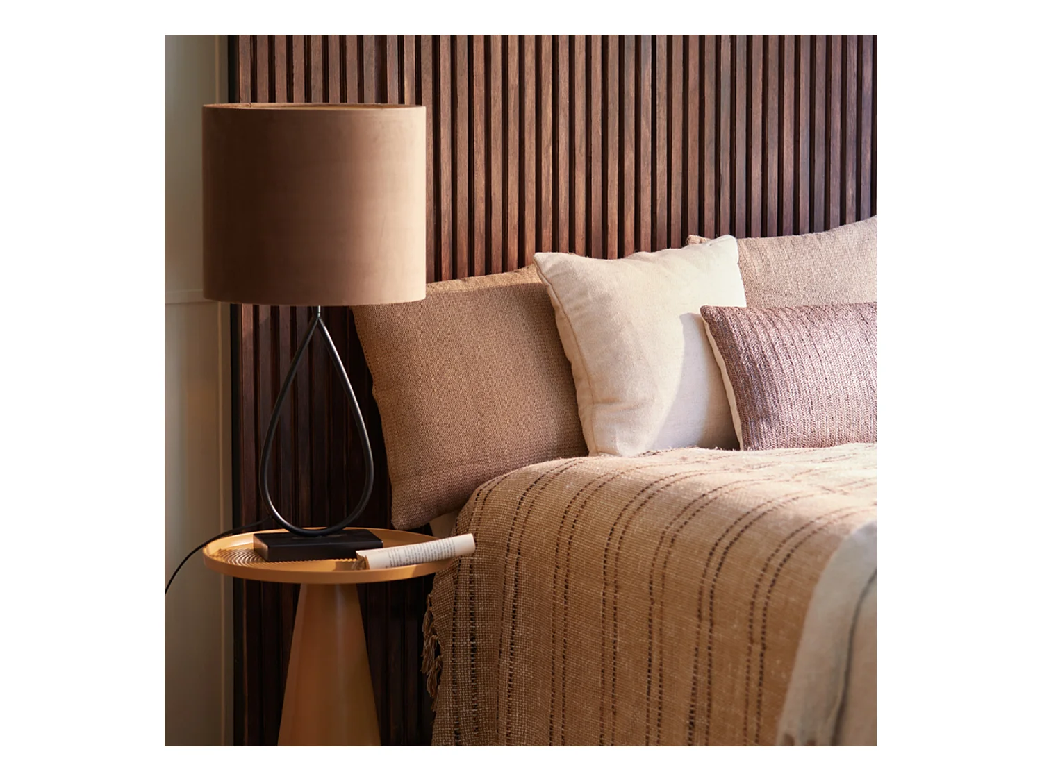 Lampenschirm VELOURS - Ø35x30cm - Braun