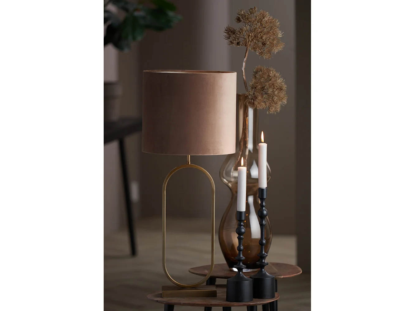 Abat-jour VELOURS - Ø35x30cm - Marron