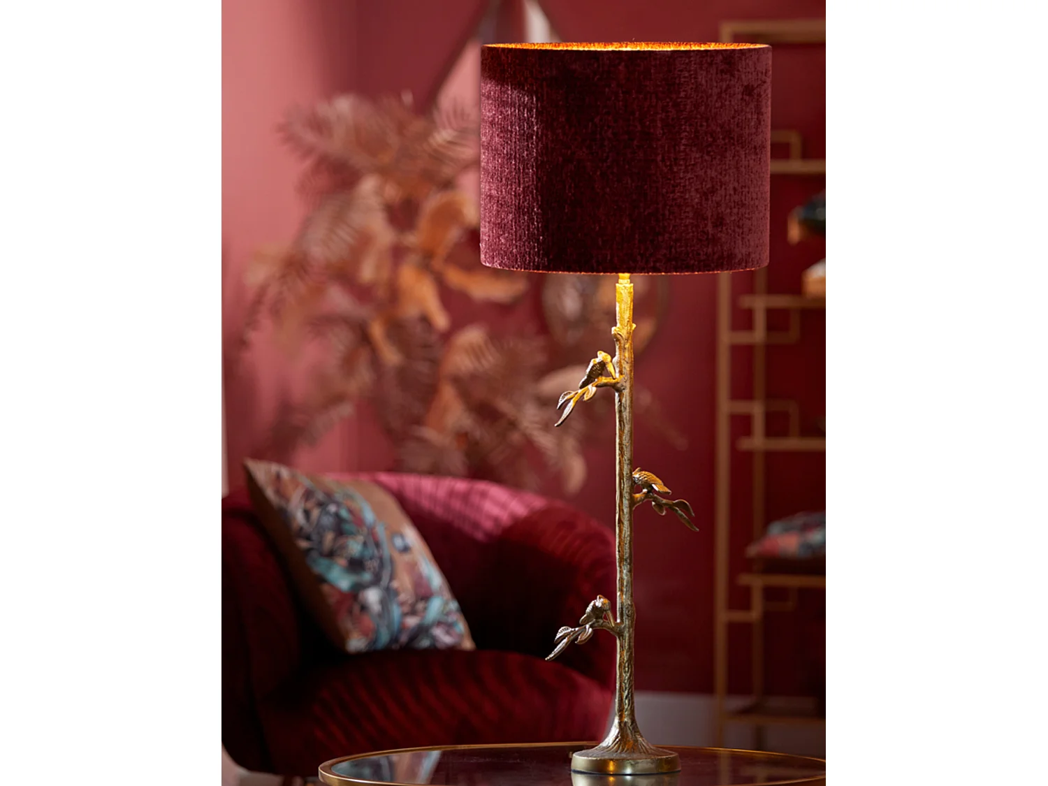 Pantalla RUBY - Ø30x21cm - Rojo