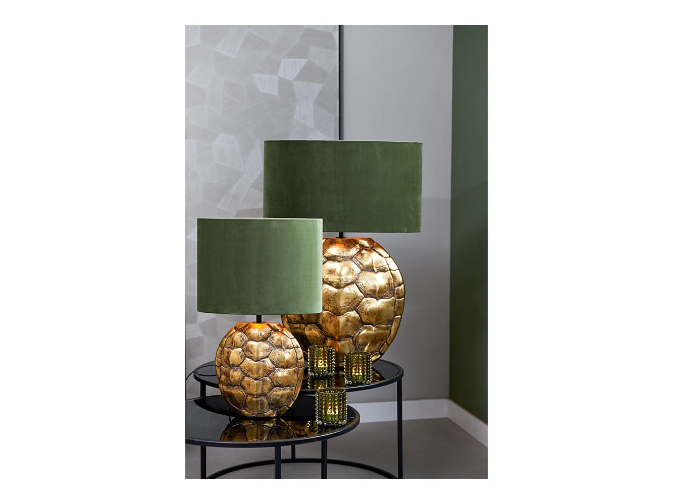 Abat-jour VELOURS - 45x21x32cm - Vert