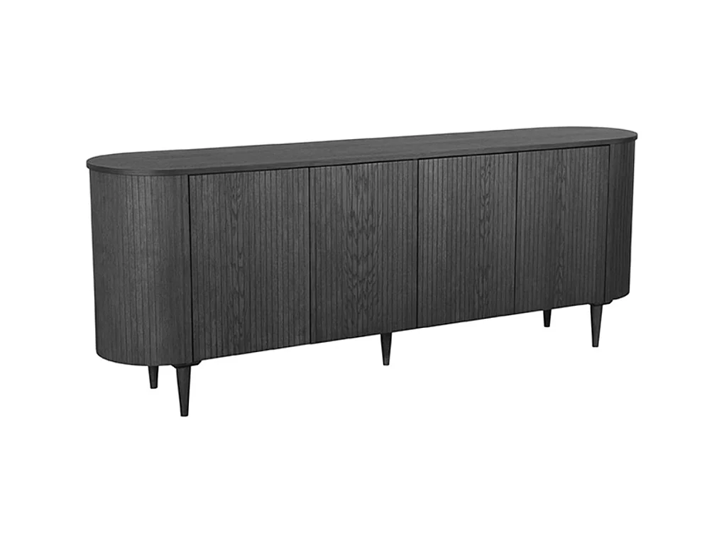 Buffet Oliva - Noir - Chêne - 220 cm