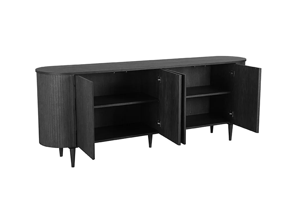 Buffet Oliva - Noir - Chêne - 220 cm