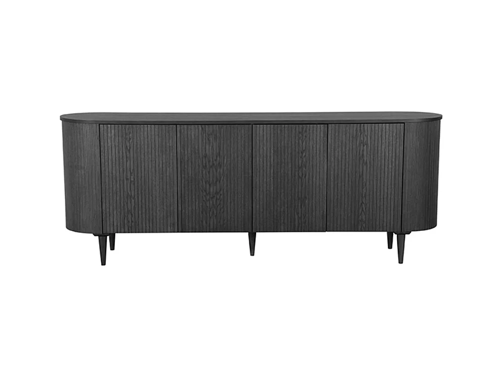 Buffet Oliva - Noir - Chêne - 220 cm