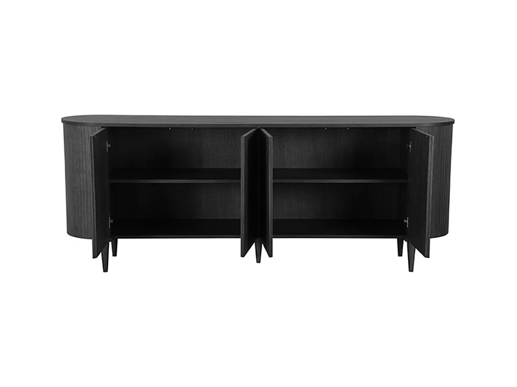 Buffet Oliva - Noir - Chêne - 220 cm