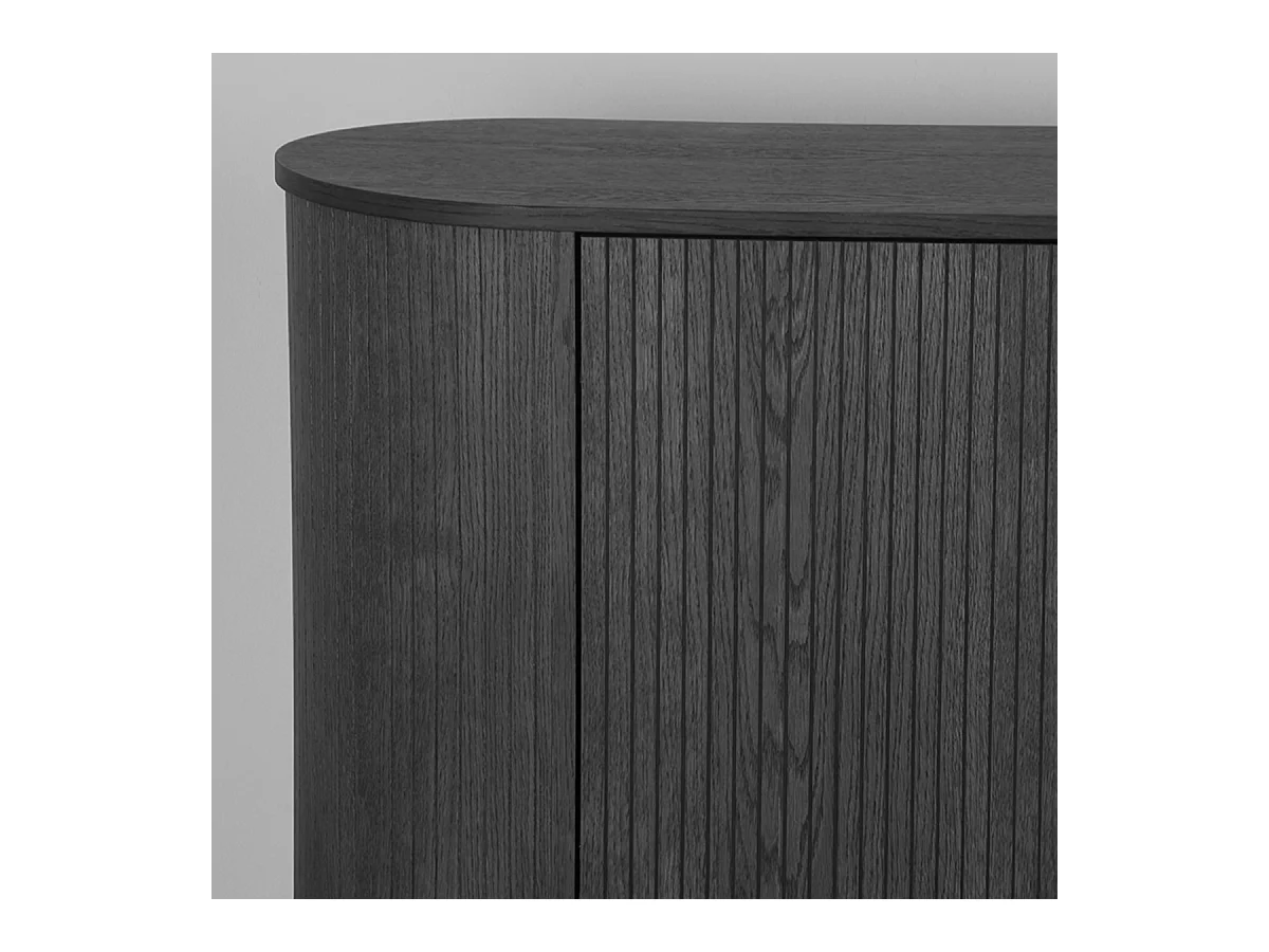 Buffet Oliva - Noir - Chêne - 220 cm