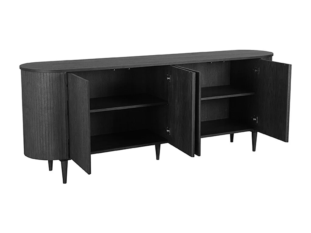 Buffet Oliva - Noir - Chêne - 220 cm