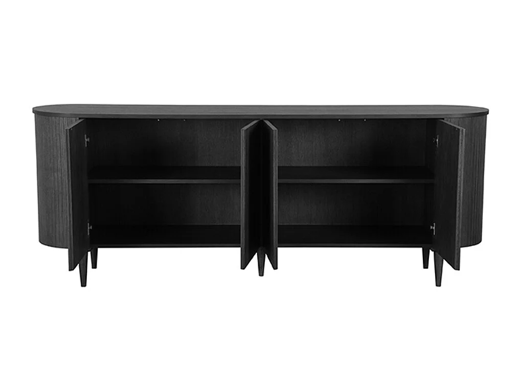 Buffet Oliva - Noir - Chêne - 220 cm