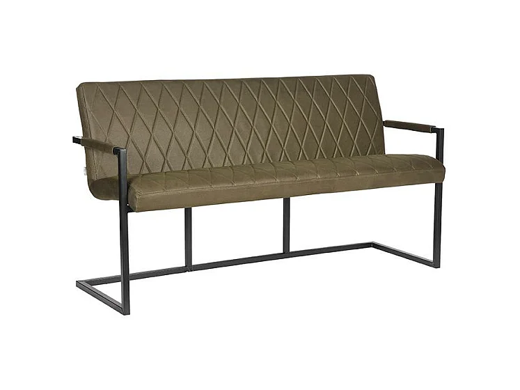 Canapé de salle à manger Danemark - Vert armée - Microfibre - 155 cm