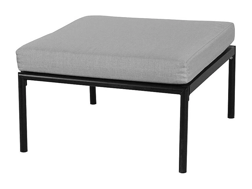 Salon de jardin en métal - canapé 3 places, 2 fauteuils et 2 tables basses - table en verre marbré - Noir et Gris