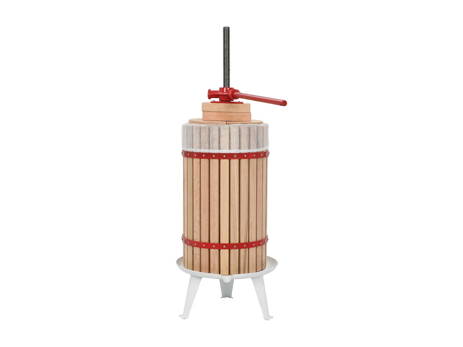 Presse fruits et à vin avec sac en tissu 30 L Bois de chêne