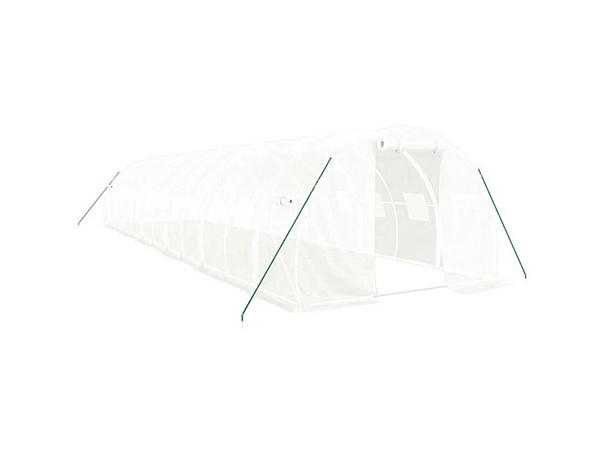 Gewächshaus mit Stahlrahmen Weiß 36 m² 12x3x2 m
