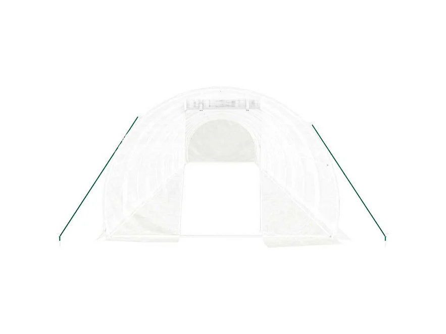 Gewächshaus mit Stahlrahmen Weiß 36 m² 12x3x2 m