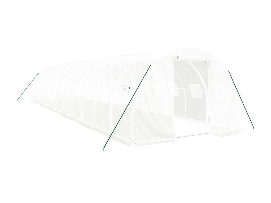 Gewächshaus mit Stahlrahmen Weiß 36 m² 12x3x2 m