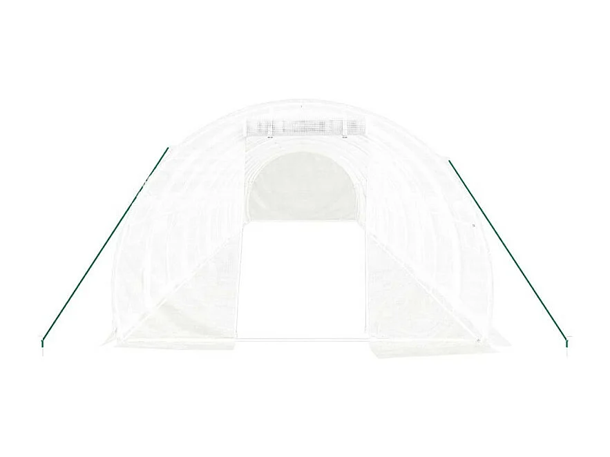 Gewächshaus mit Stahlrahmen Weiß 36 m² 12x3x2 m