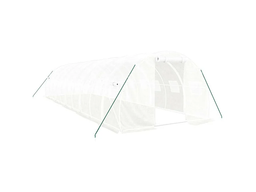 Gewächshaus mit Stahlrahmen Weiß 30 m² 10x3x2 m