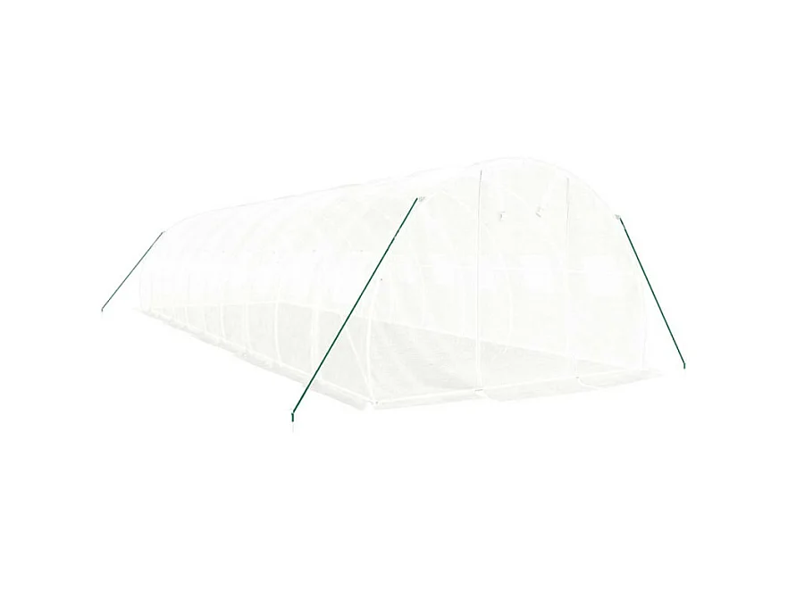 Gewächshaus mit Stahlrahmen Weiß 30 m² 10x3x2 m
