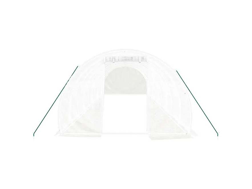 Gewächshaus mit Stahlrahmen Weiß 30 m² 10x3x2 m