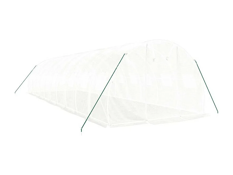 Gewächshaus mit Stahlrahmen Weiß 30 m² 10x3x2 m