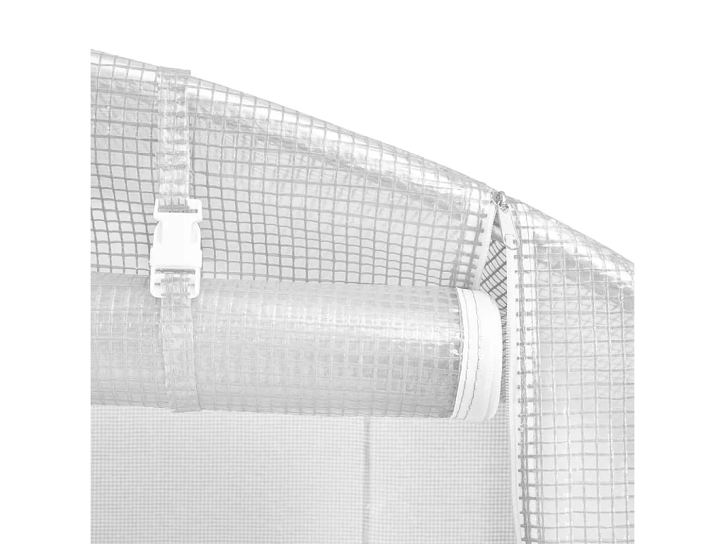 Gewächshaus mit Stahlrahmen Weiß 30 m² 10x3x2 m