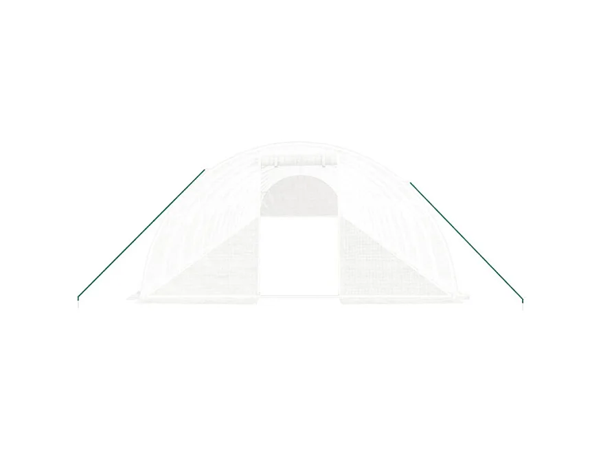 Gewächshaus mit Stahlrahmen Weiß 72 m² 18x4x2 m