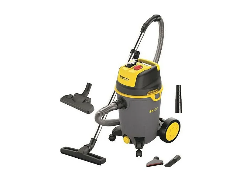 Aspiradora de Agua y Polvo 1200W 25L en Carro con Toma Eléctrica y Soplador - Marca Stanley