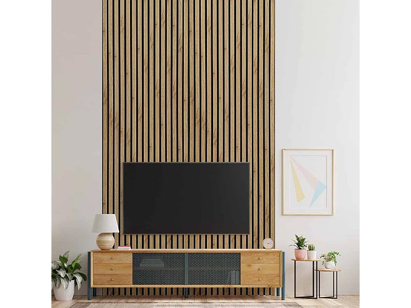 Protocole Home — Panneau acoustique SLIM roulé, design scandinave, feutrine 3 mm flexible, 15 tasseaux.